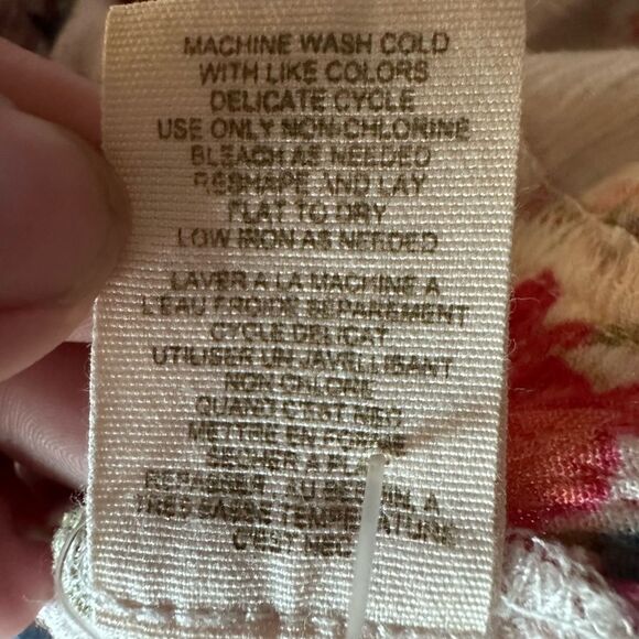 Free People Floral Ruffle Tiered racerback cream with red flowers- Size Small - Picture 9 of 9